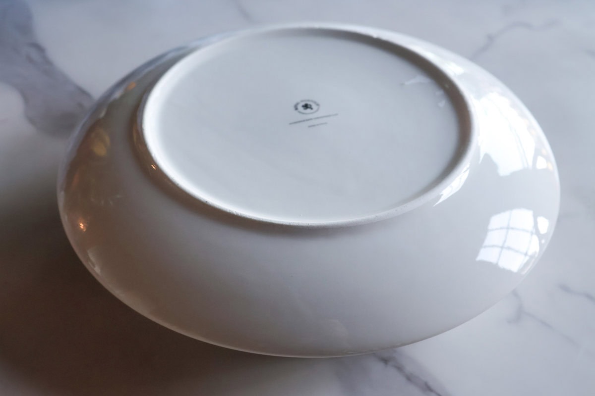 White plate on top of cake pan