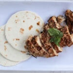 Grilled mexican chicken with tortillas