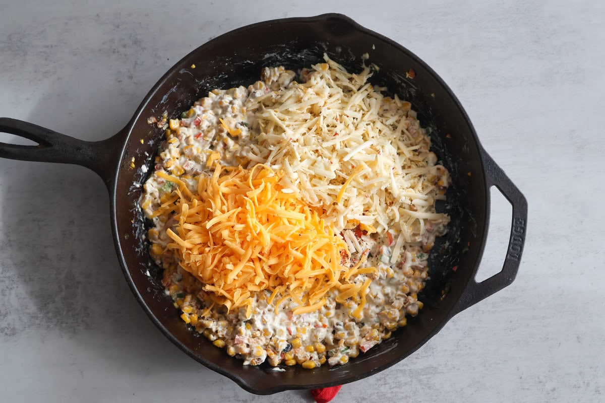 corn dip with grated cheese added.