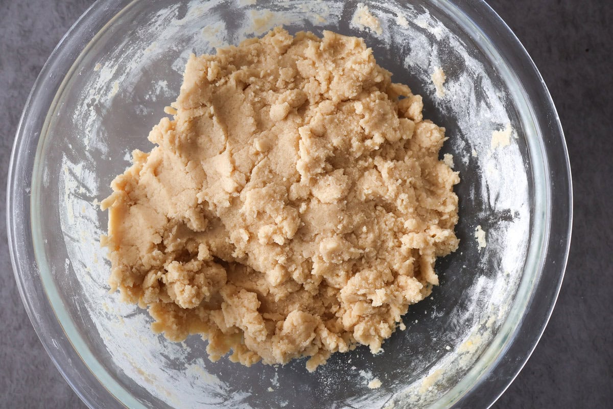 dry ingredients added to the wet ingredients.