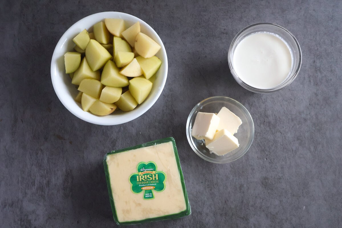Ingredients for the mashed potato topping.