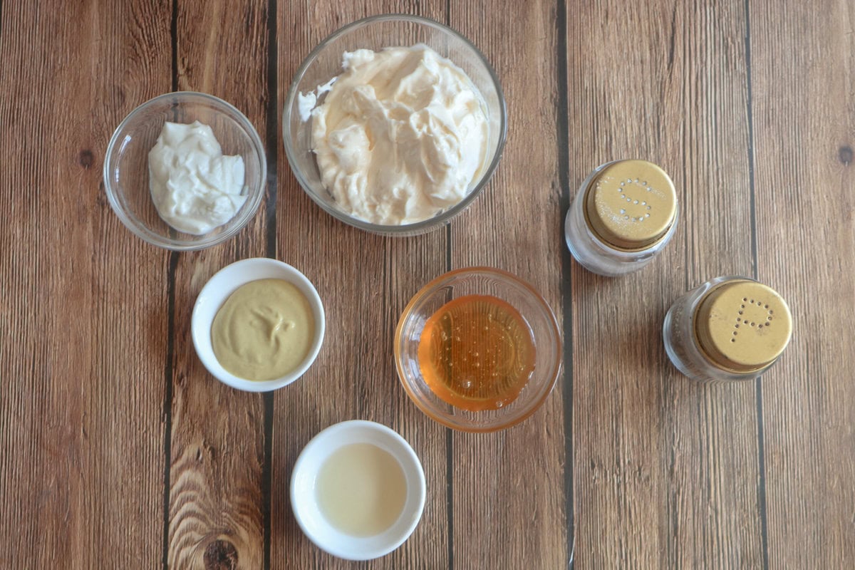 Ingredients for the Honey Dijon Dressing.