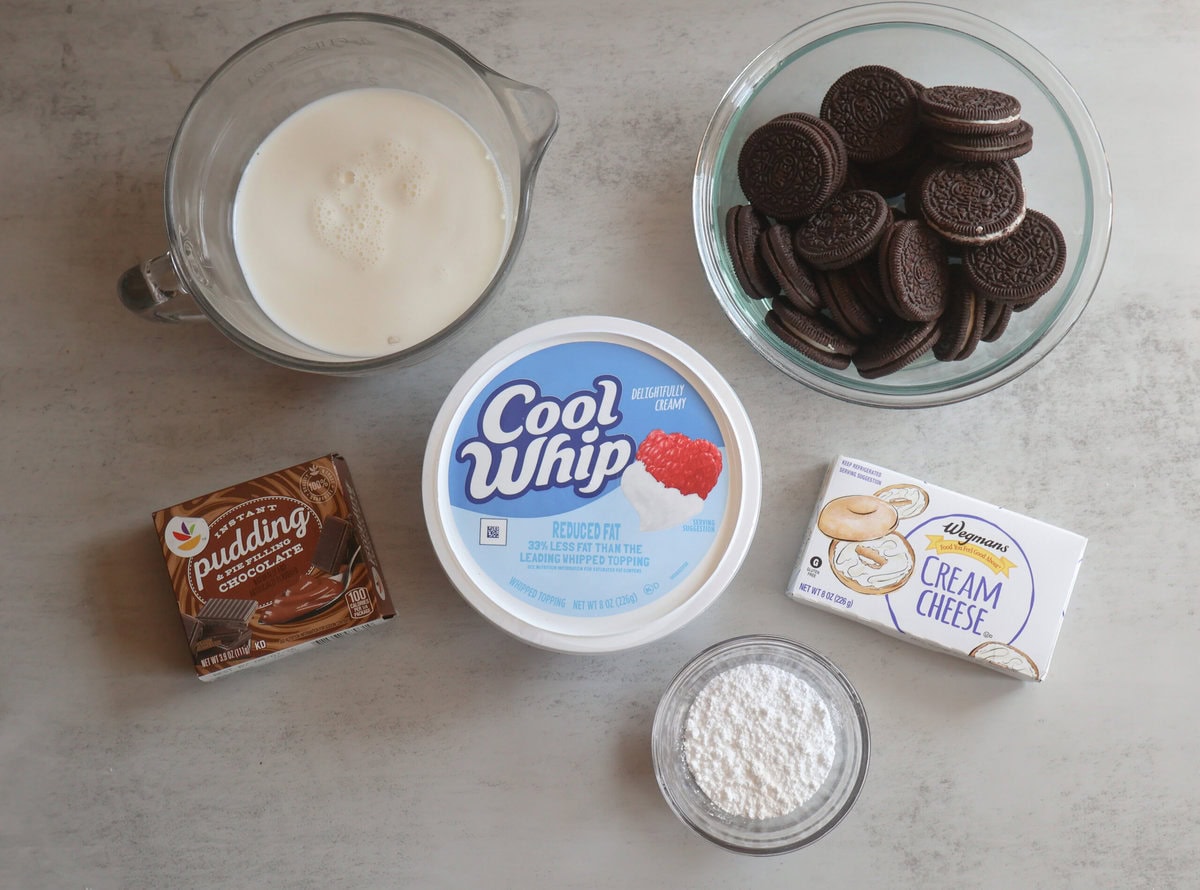 Ingredients for the Easter dirt cups.