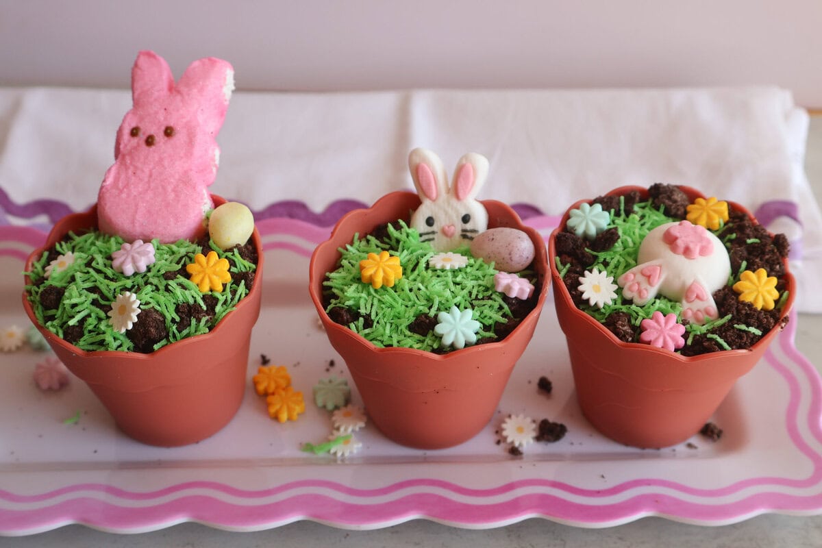 Easter mini flowerpot dirt cups