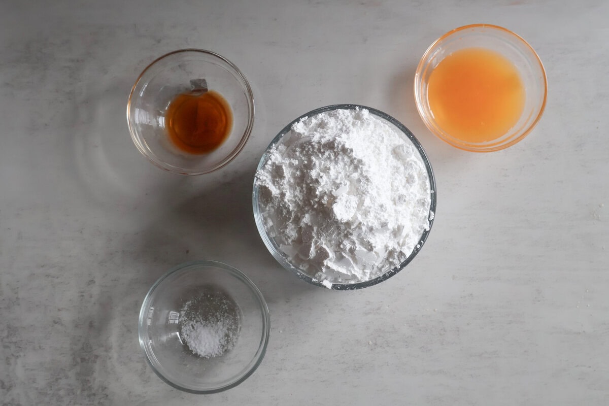 Ingredients for Orange Glaze.