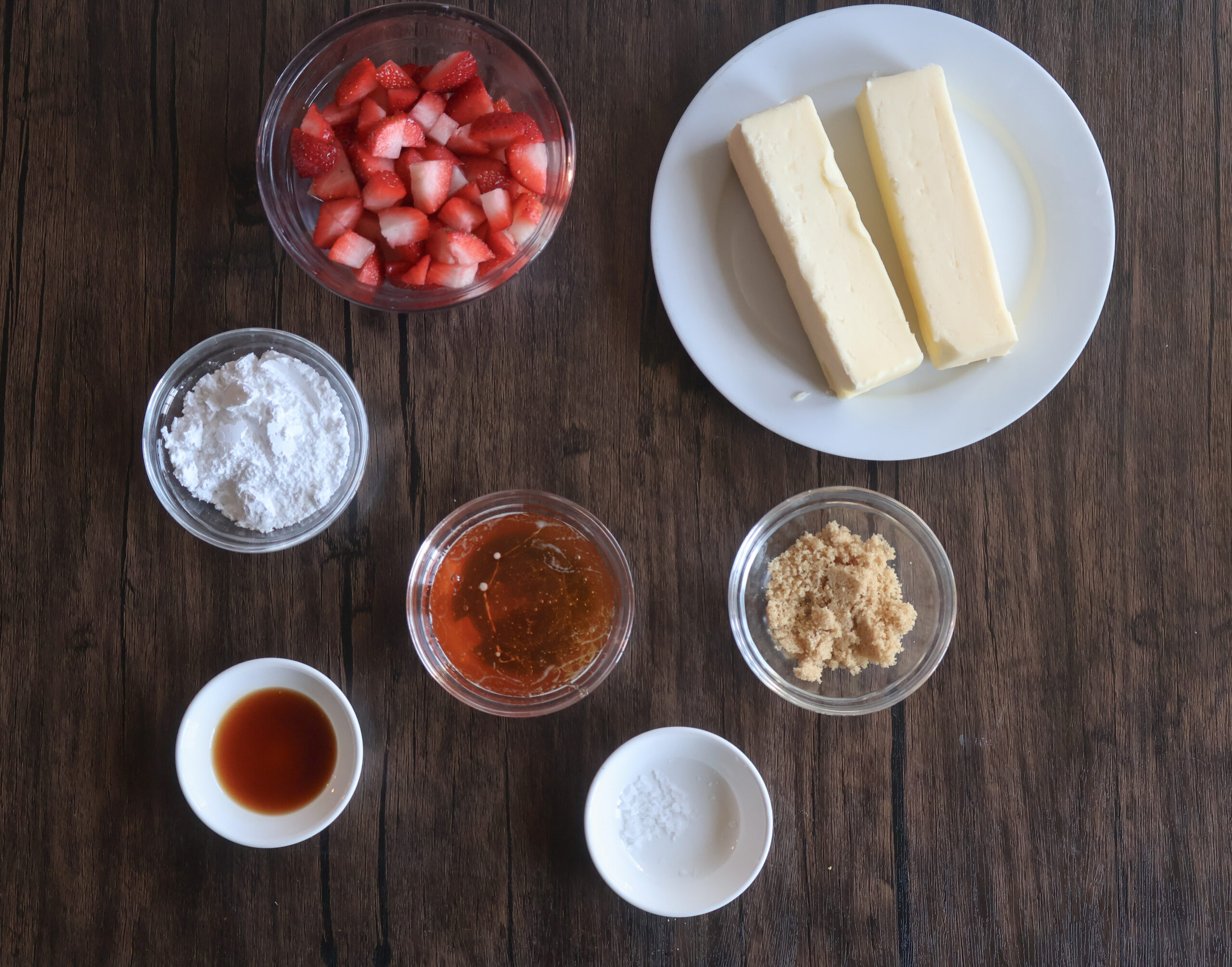 Ingredients for the strawberry butter.
