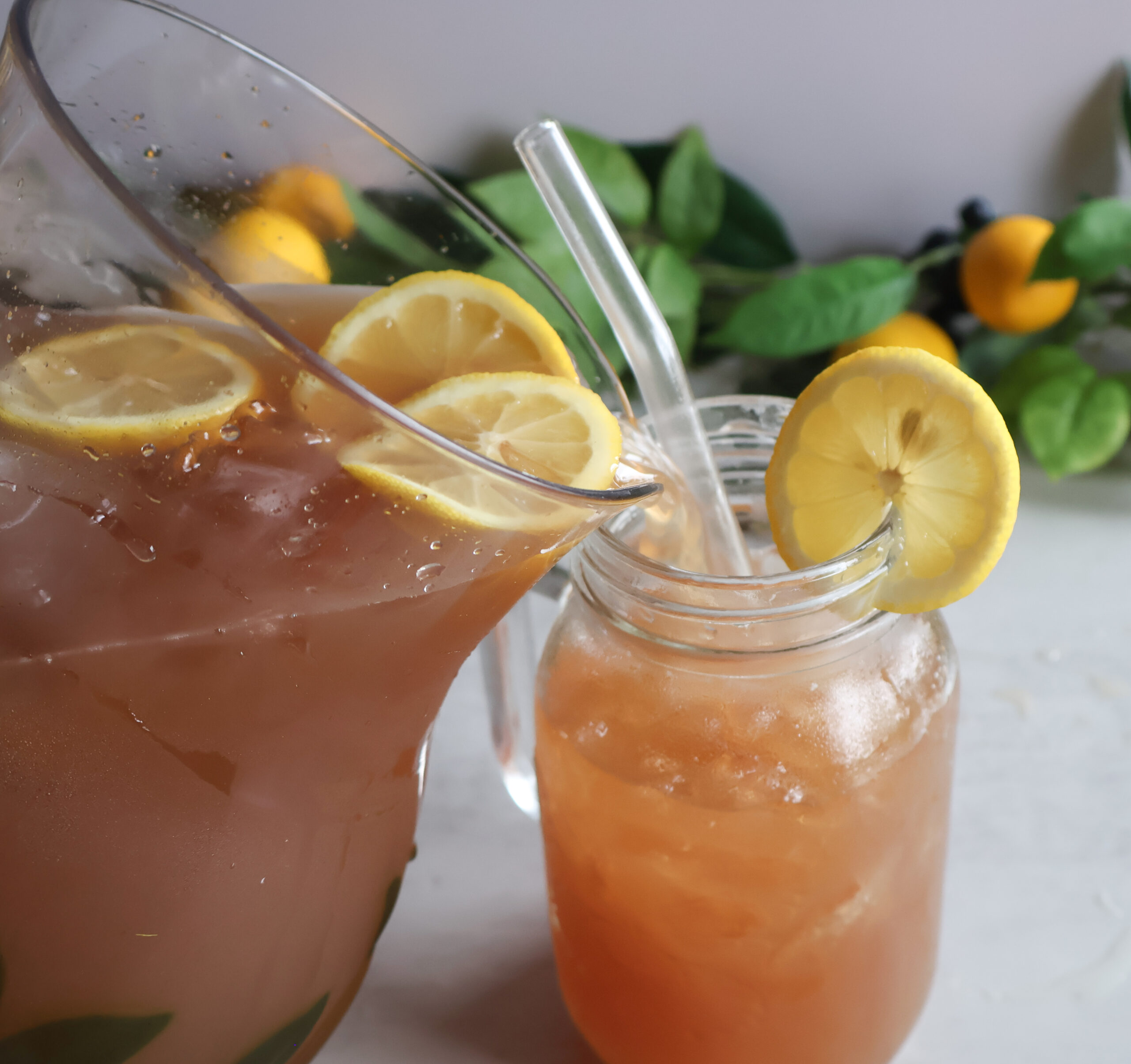 Summertime cooler being poured into a glass.