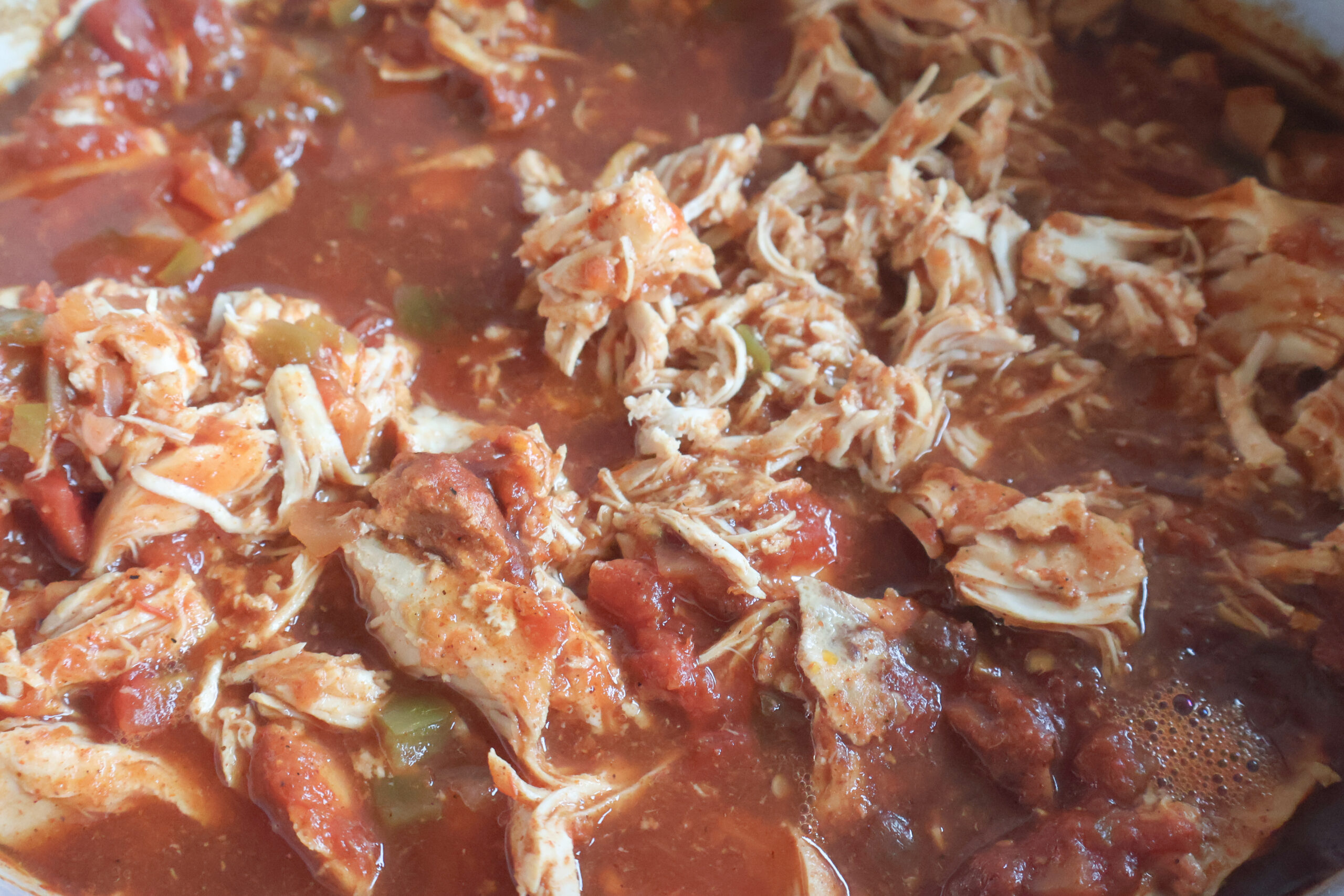 shredded chicken tacos in the crockpot.