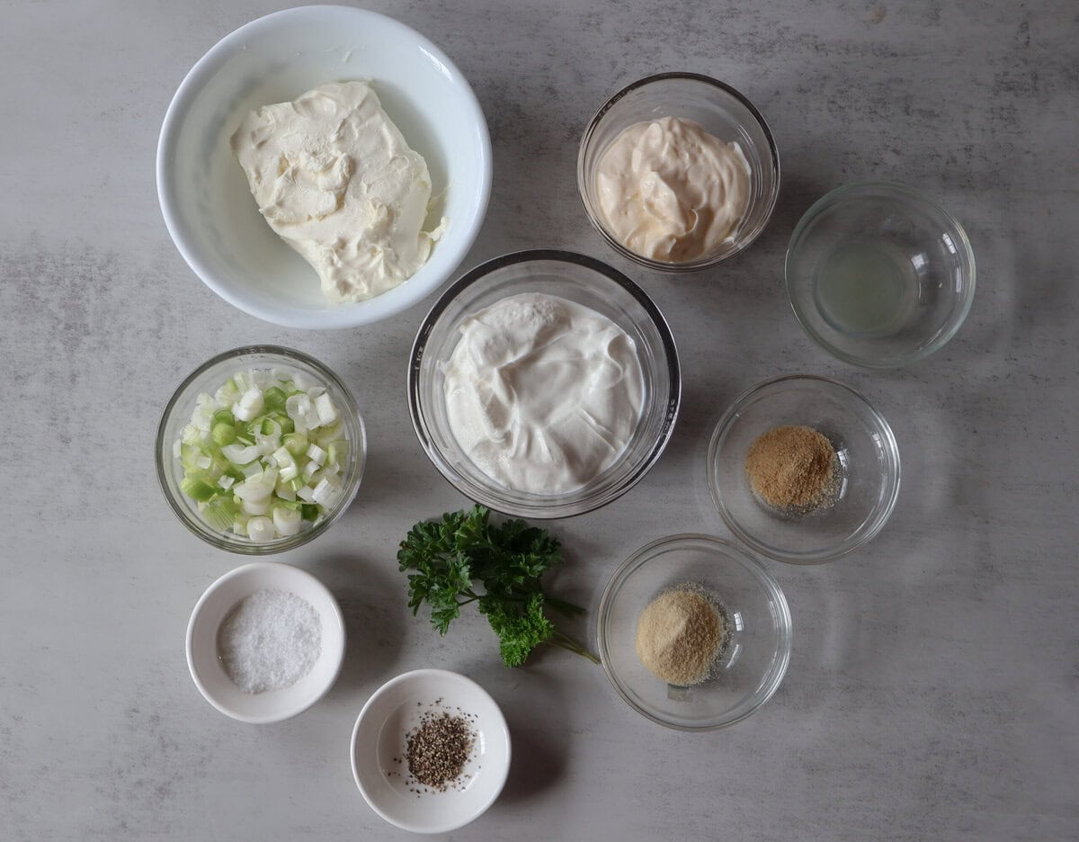 Ingredients for the Creamy Green Onion Dip