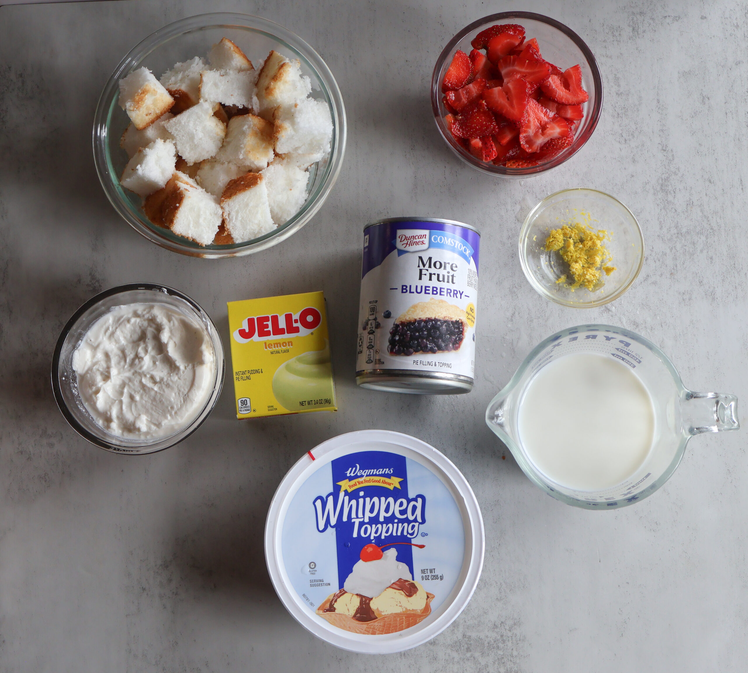 Lemon berry cloud dessert ingredients