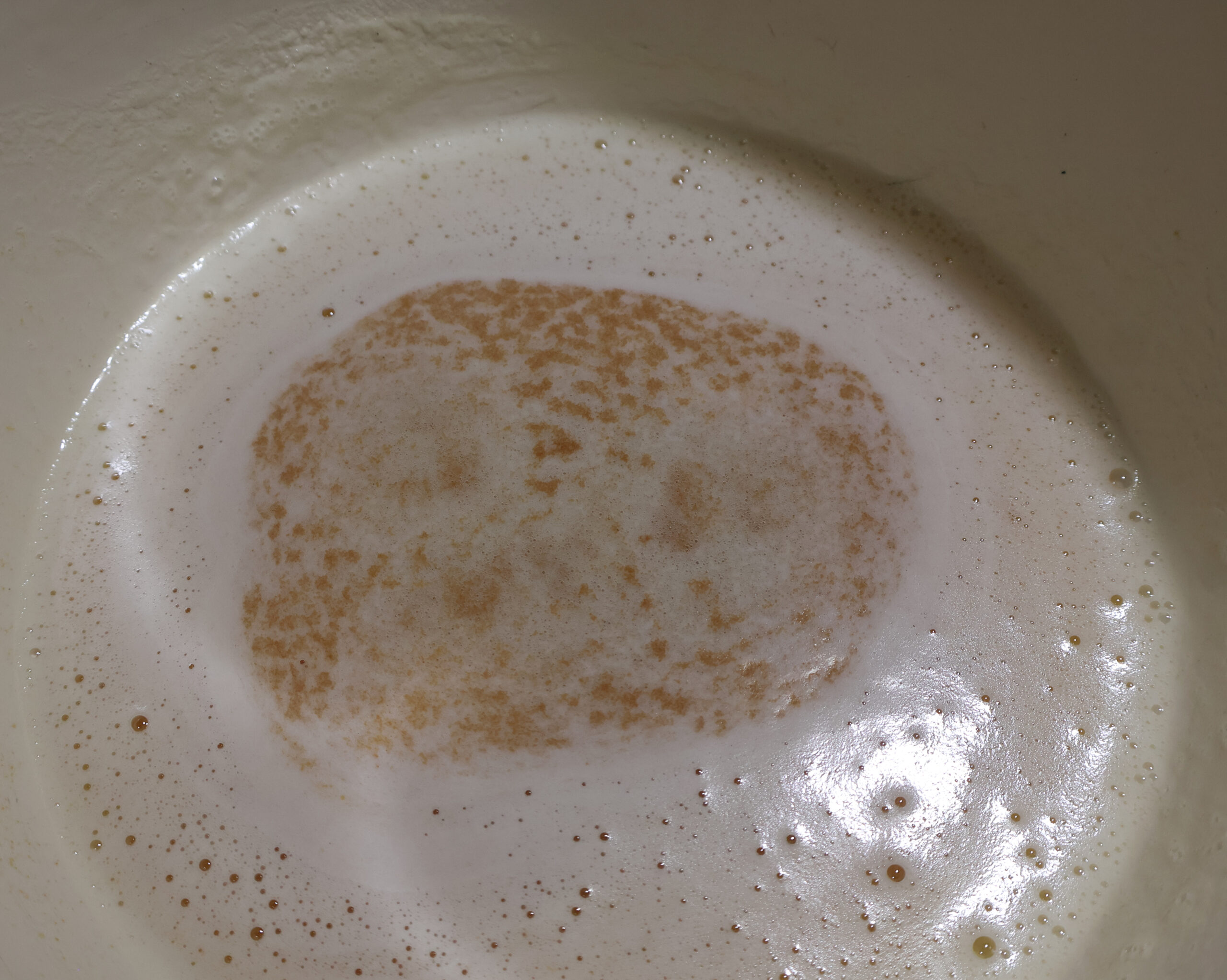 Browned butter in a pot.