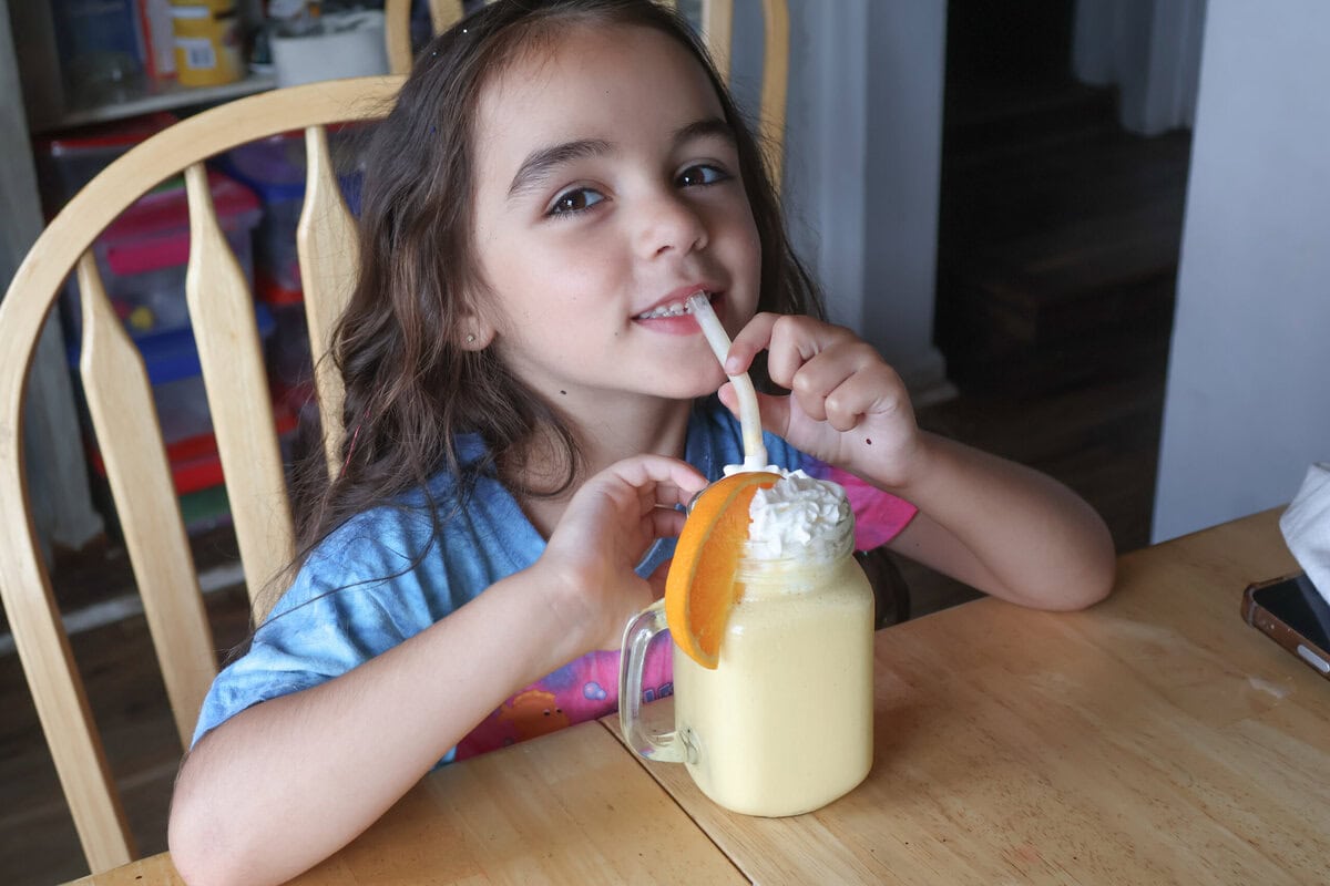 My daughter Brooklyn enjoying her own Creamsicle orange frost.