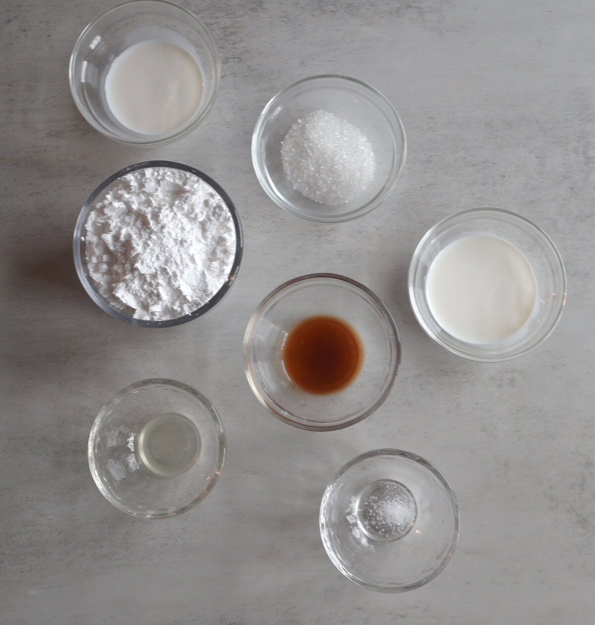 ingredients for the topping and glaze for the blueberry white chocolate scones.