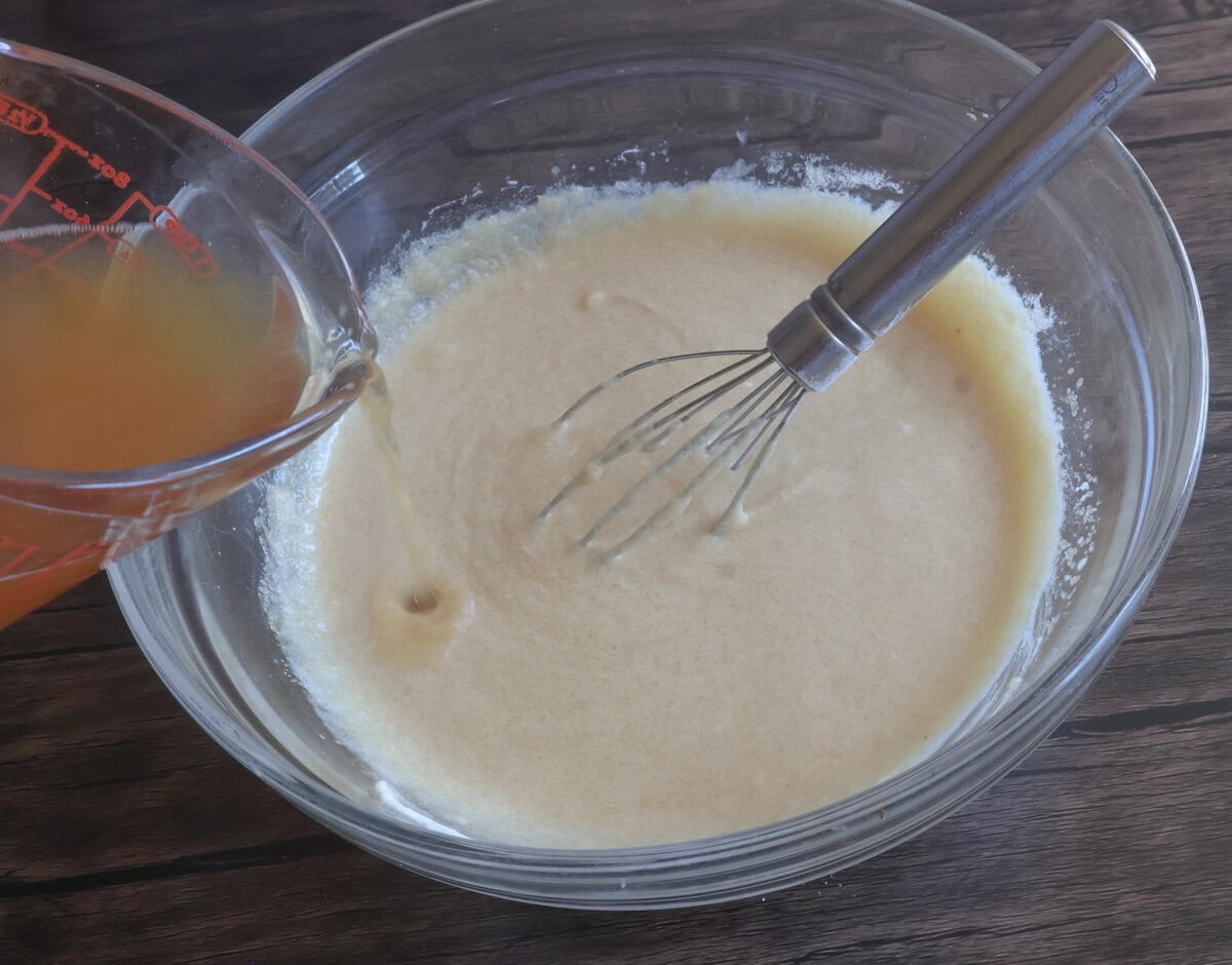 wet ingredients for the apple cider donut muffins