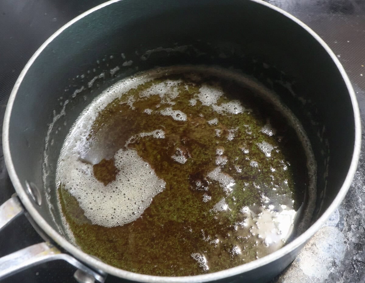 brown butter in a pot.