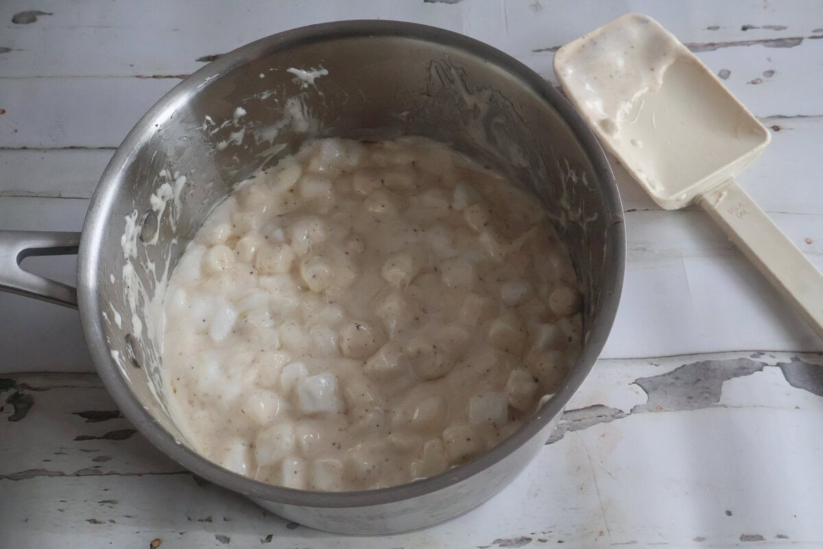 melted marshmallow mixture.